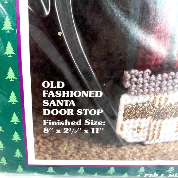 Vintage Distlefink Designs Plastic Canvas Kit Old Fashioned Santa Door Stop - Picture 2 of 3